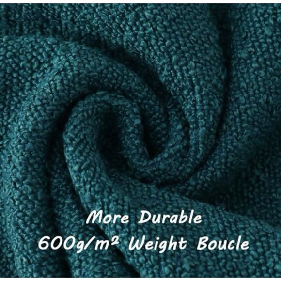 Teal Boucle Pillow Covers 22x22 Inch Soft Couch Cushion Case Hidden Zipper New - Picture 3 of 4